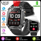 Military Smart Watch 1400mAh Battery Fitness Tracking Waterproof