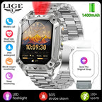 Military Smart Watch 1400mAh Battery Fitness Tracking Waterproof