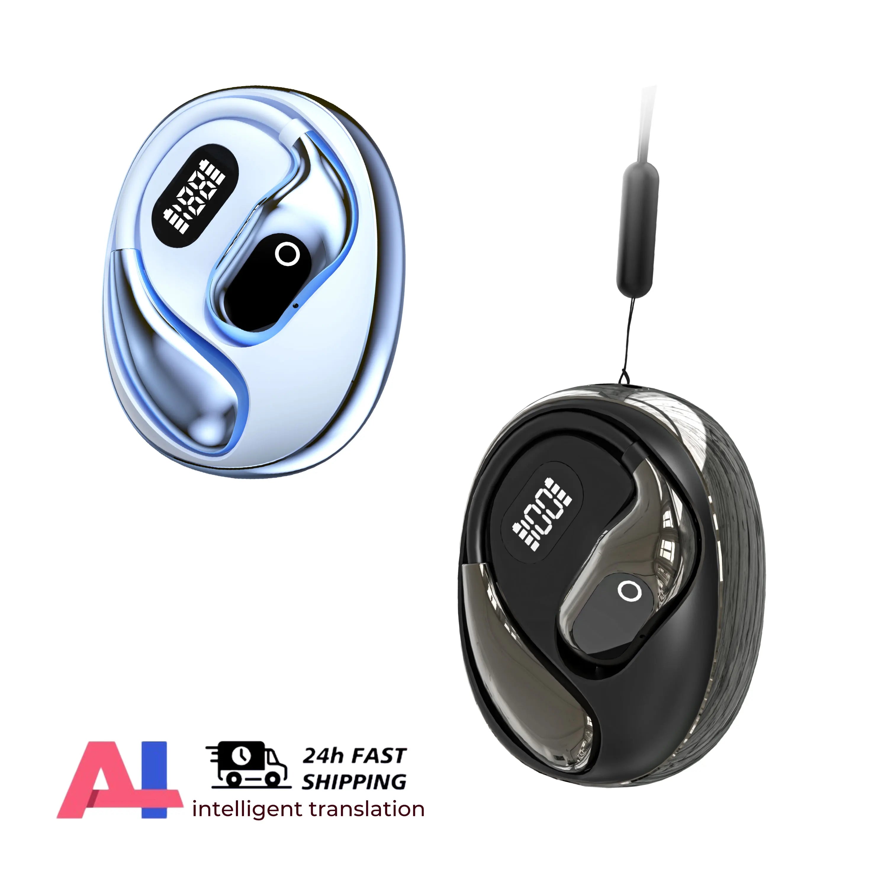 2PCS Translator Headphones 144 Languages Wireless Real Time Translation Bluetooth headset