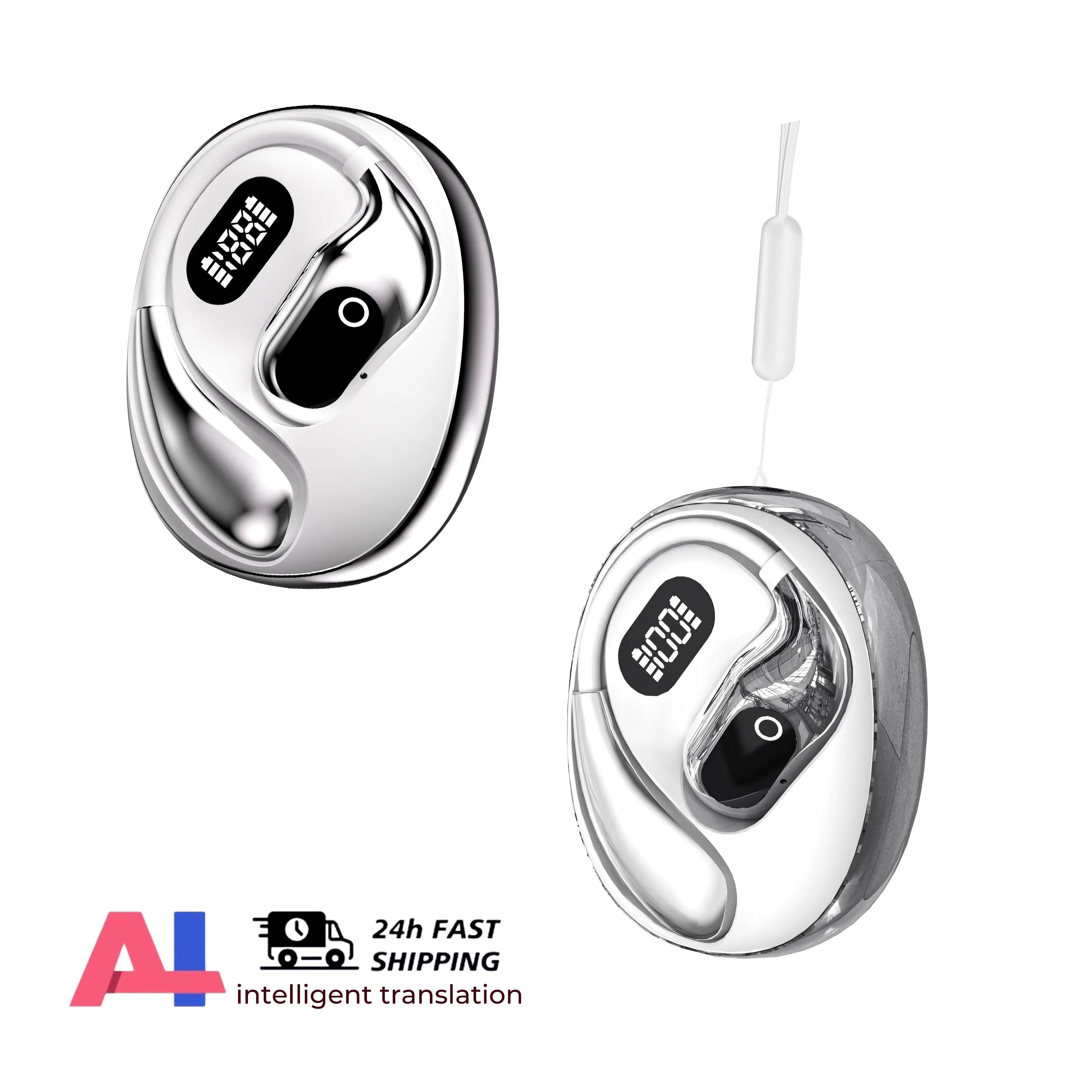 2PCS Translator Headphones 144 Languages Wireless Real Time Translation Bluetooth headset