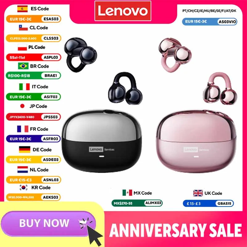 Lenovo LE302 Wireless Bluetooth 6.0 Headset Long Battery Life