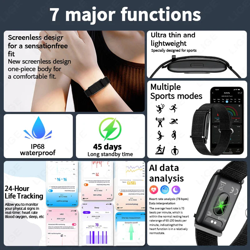 Smart Bracelet Health Monitoring Sport Fitness Tracker Electronic Watch