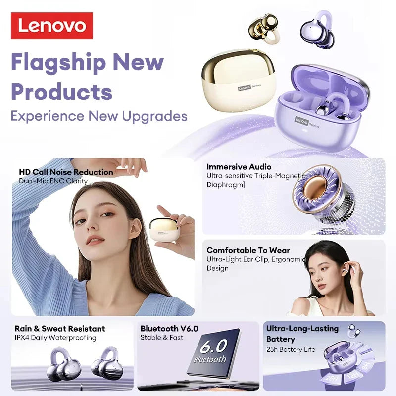 Lenovo LE302 Wireless Bluetooth 6.0 Headset Long Battery Life