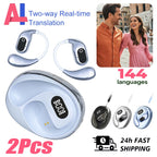 2PCS Translator Headphones 144 Languages Wireless Real Time Translation Bluetooth headset